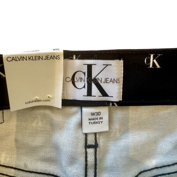 NWT Calvin Klein Jeans Archive Icons High-Rise CK Monogram Mini Skirt - Picture 5 of 5